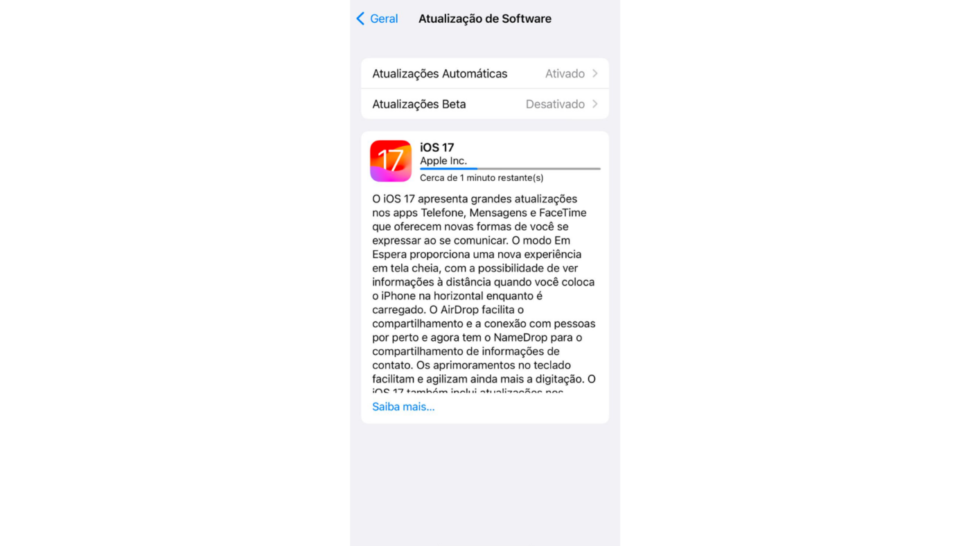 iOS 17 atualização